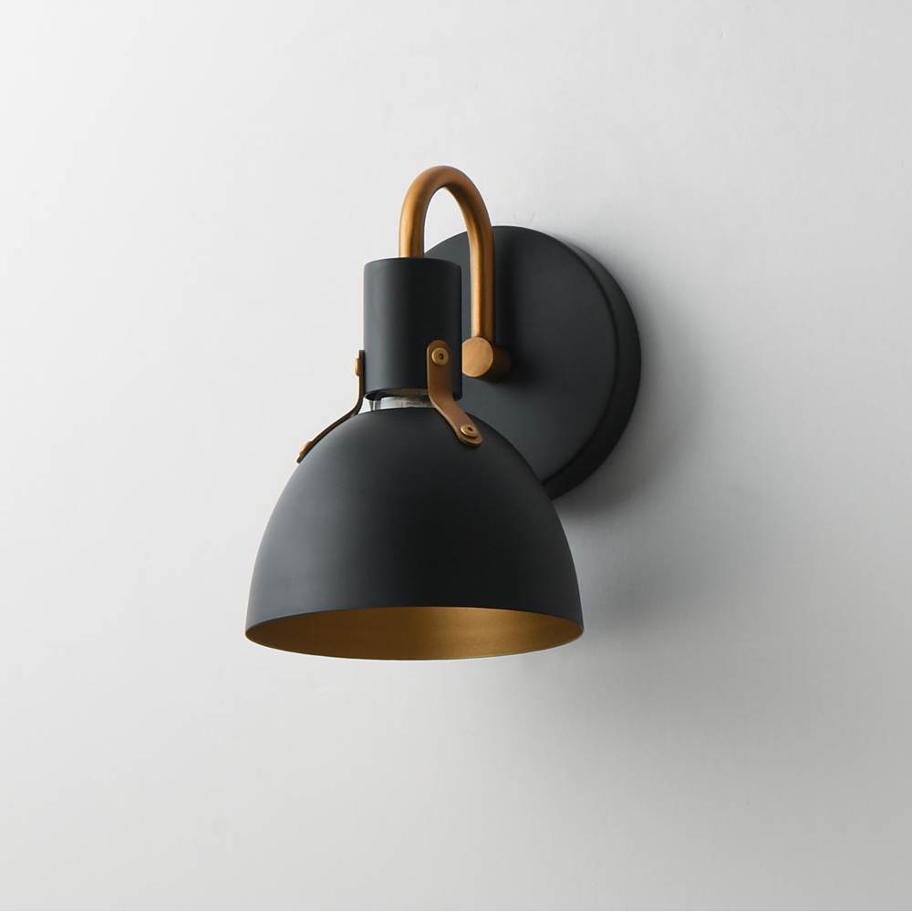 Maxim Lighting 12341BKAB Black,Antique Brass Dusk 1-light Wall Sconce Image 2