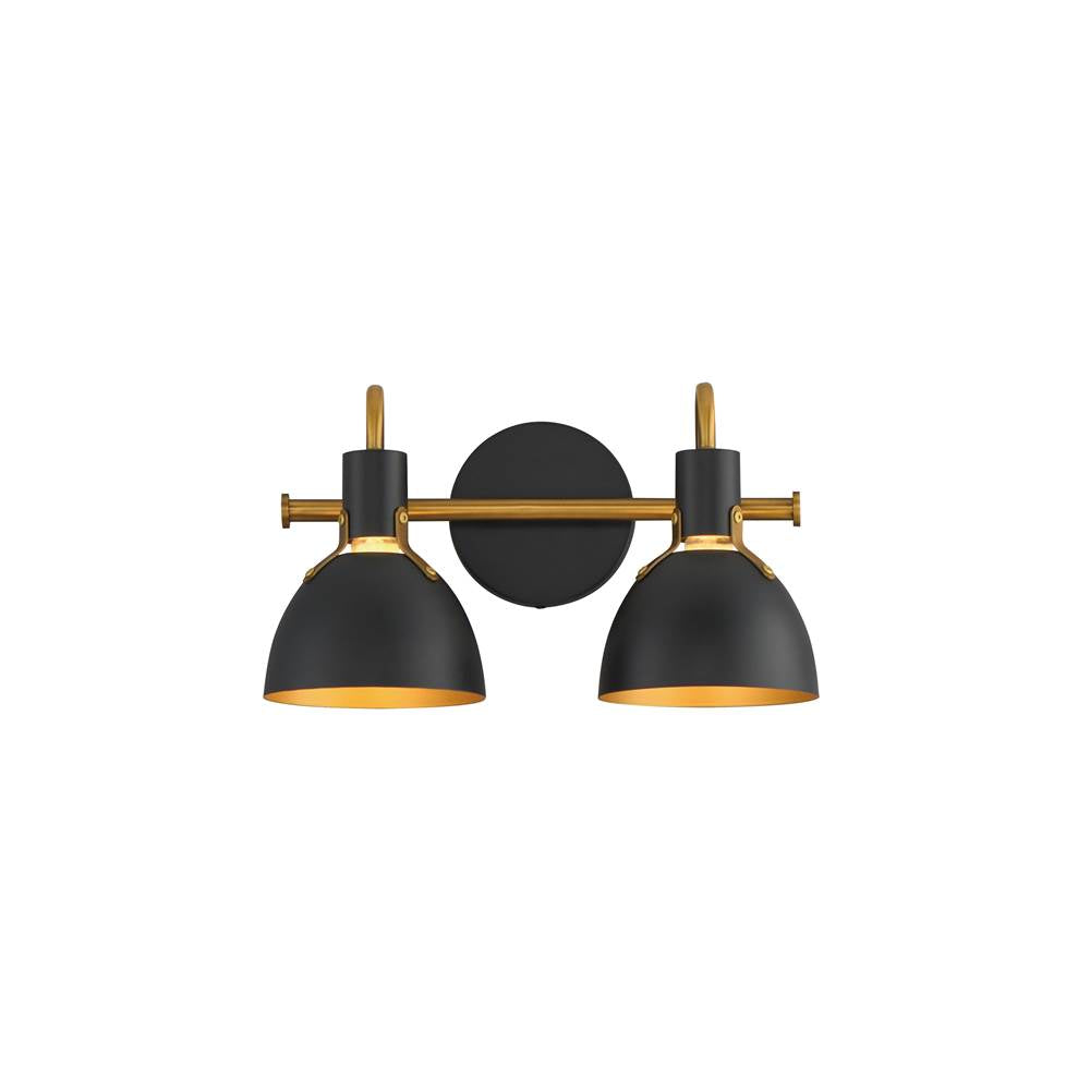 Maxim Lighting 12342BKAB Black,Antique Brass Dusk 2-light Wall Sconce Image 1