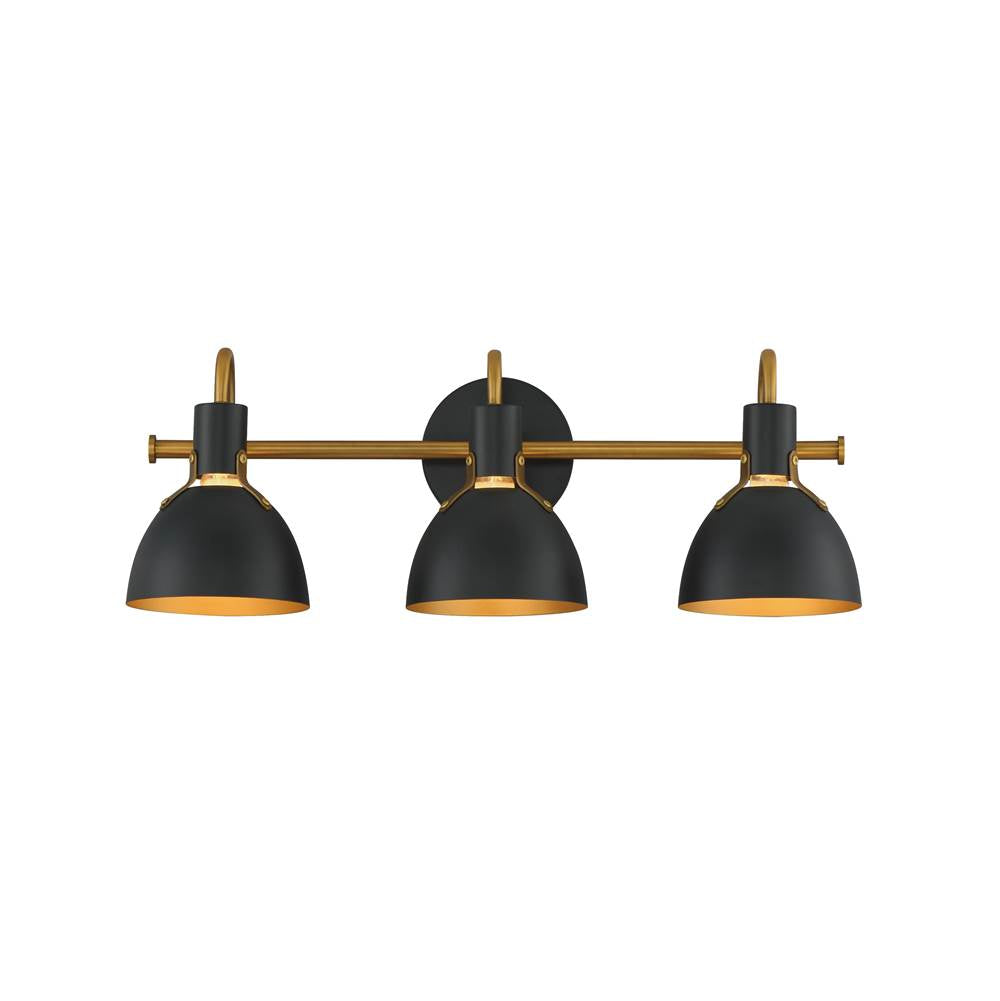 Maxim Lighting 12343BKAB Black,Antique Brass Dusk 3-light Wall Sconce Image 1