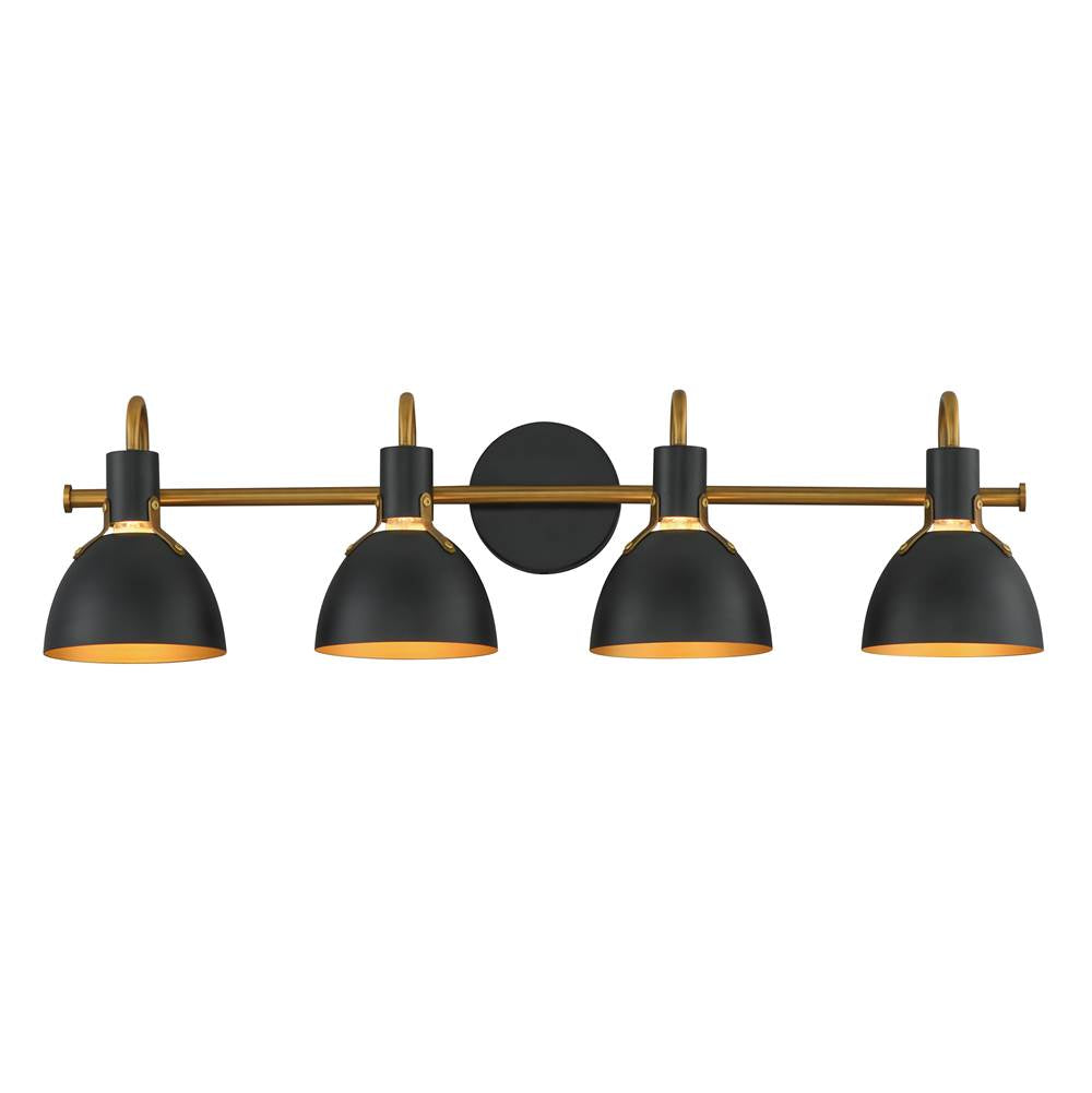 Maxim Lighting 12344BKAB Black,Antique Brass Dusk 4-light Wall Sconce Image 1