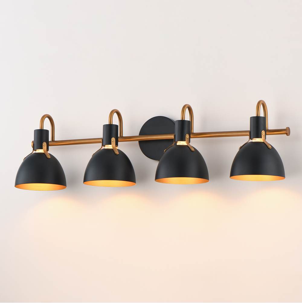 Maxim Lighting 12344BKAB Black,Antique Brass Dusk 4-light Wall Sconce Image 3