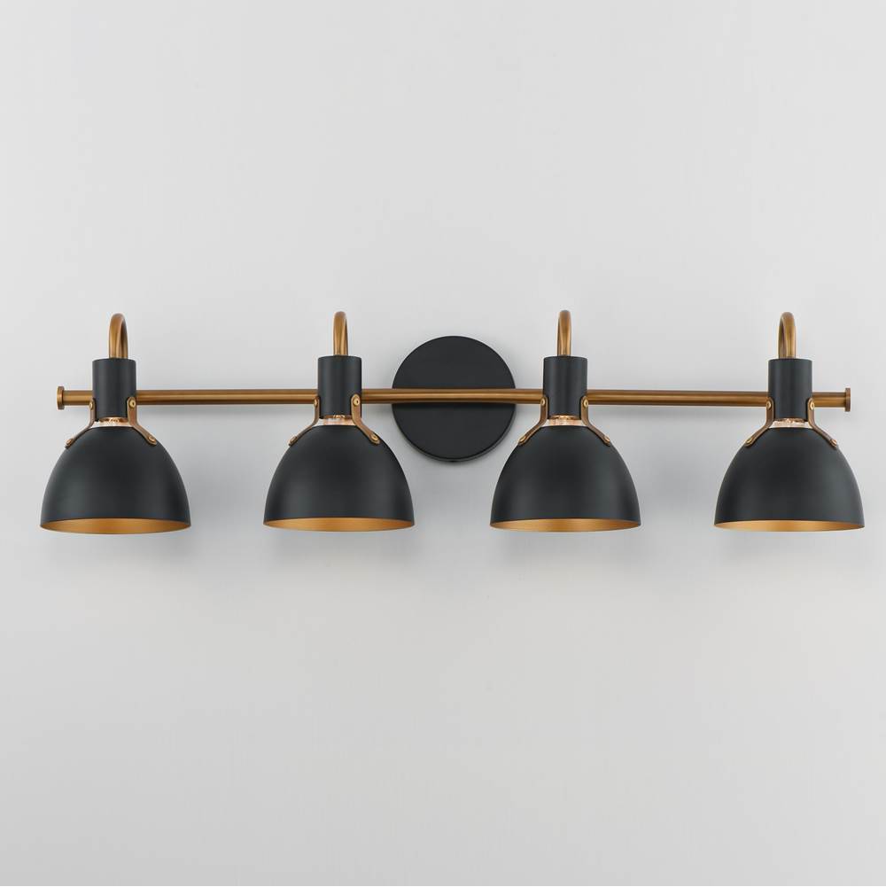 Maxim Lighting 12344BKAB Black,Antique Brass Dusk 4-light Wall Sconce Image 2