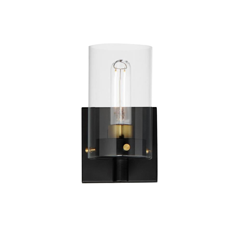 Maxim Lighting 12401CLBKSBR Black,Satin Brass Pinn 1-light Sconce Image 1