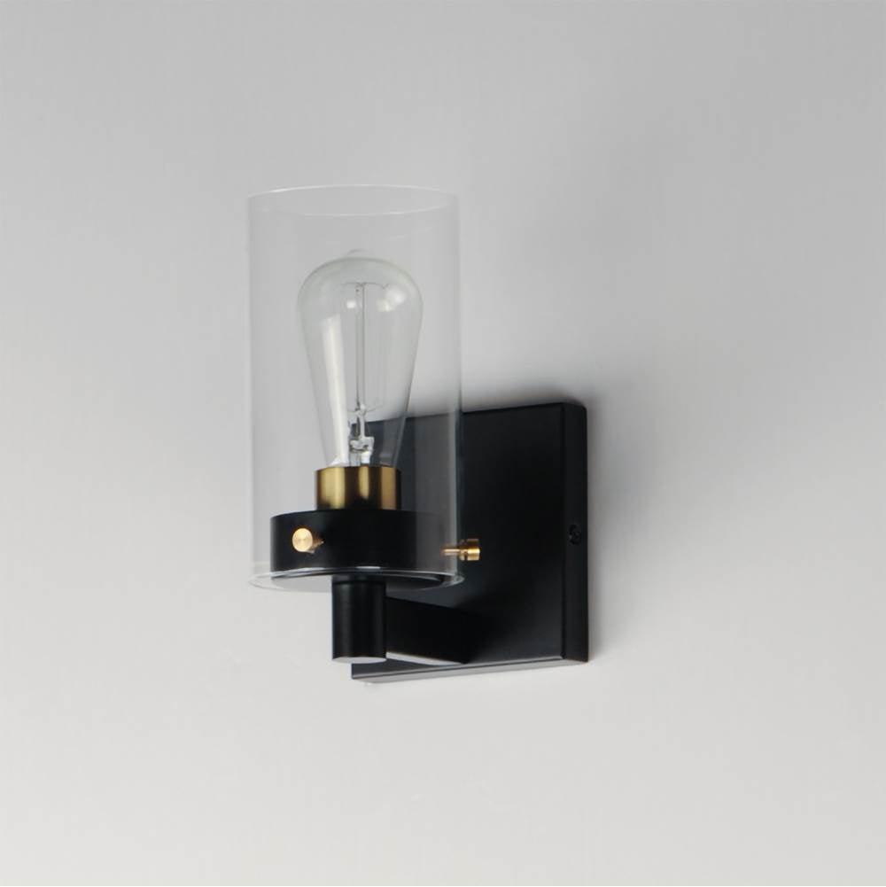 Maxim Lighting 12401CLBKSBR Black,Satin Brass Pinn 1-light Sconce Image 2