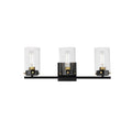 Maxim Lighting 12403CLBKSBR Black,Satin Brass Pinn 3-light Bath Vanity Image 1