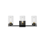 Maxim Lighting 12403CLBKSBR Black,Satin Brass Pinn 3-light Bath Vanity Image 1