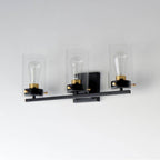 Maxim Lighting 12403CLBKSBR Black,Satin Brass Pinn 3-light Bath Vanity Image 3