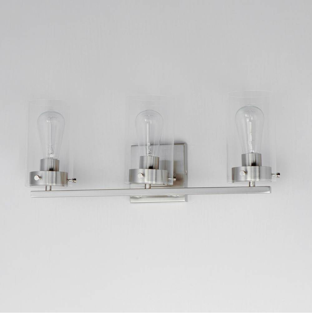 Maxim Lighting 12403CLSN Satin Nickel Pinn 3-light Bath Vanity Image 3