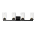 Maxim Lighting 12404CLBKSBR Black,Satin Brass Pinn 4-light Bath Vanity Image 1