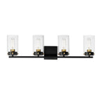 Maxim Lighting 12404CLBKSBR Black,Satin Brass Pinn 4-light Bath Vanity Image 1