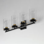 Maxim Lighting 12404CLBKSBR Black,Satin Brass Pinn 4-light Bath Vanity Image 2
