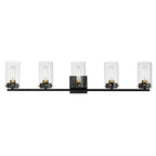 Maxim Lighting 12405CLBKSBR Black,Satin Brass Pinn 5-light Bath Vanity Image 1