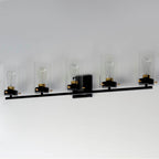 Maxim Lighting 12405CLBKSBR Black,Satin Brass Pinn 5-light Bath Vanity Image 3