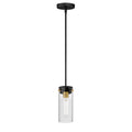 Maxim Lighting 12406CLBKSBR Black,Satin Brass Pinn 1-light Mini Pendant Image 1