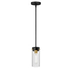 Maxim Lighting 12406CLBKSBR Black,Satin Brass Pinn 1-light Mini Pendant Image 1