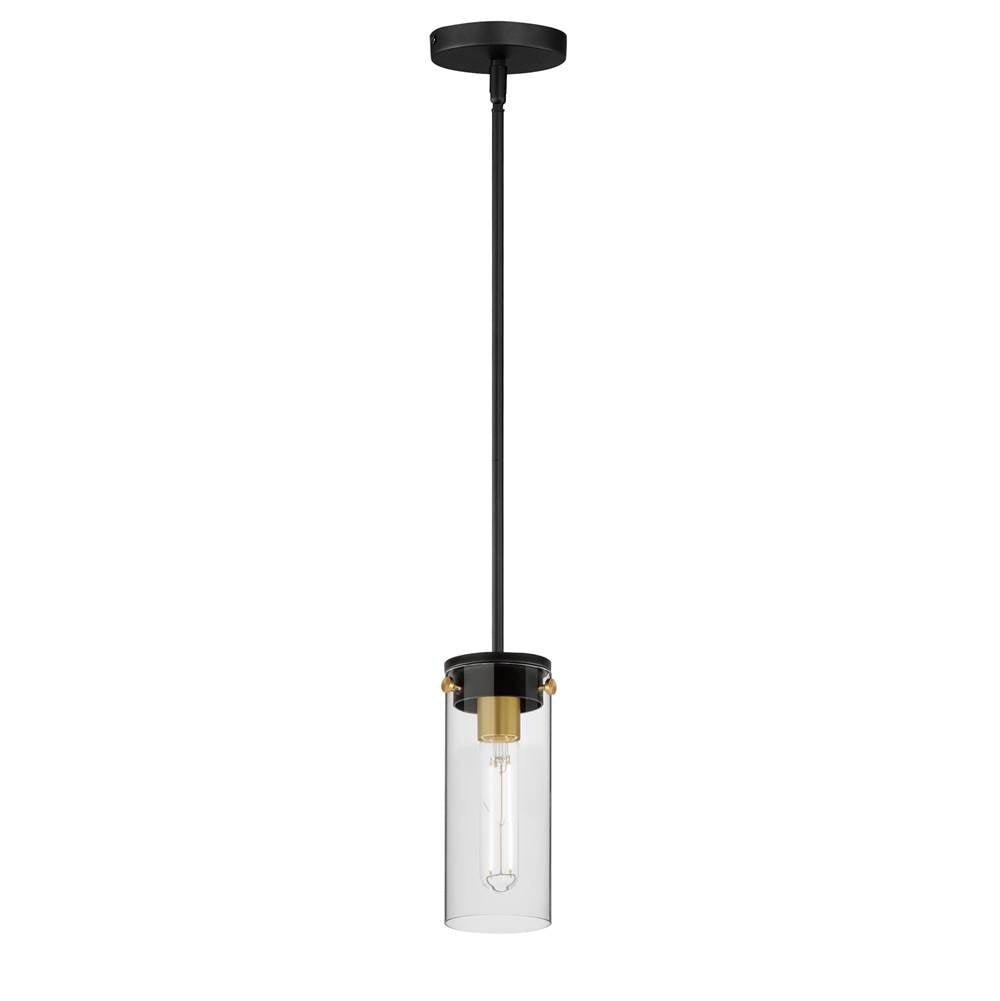 Maxim Lighting 12406CLBKSBR Black,Satin Brass Pinn 1-light Mini Pendant Image 1