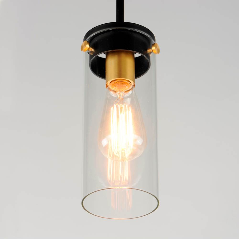 Maxim Lighting 12406CLBKSBR Black,Satin Brass Pinn 1-light Mini Pendant Image 4