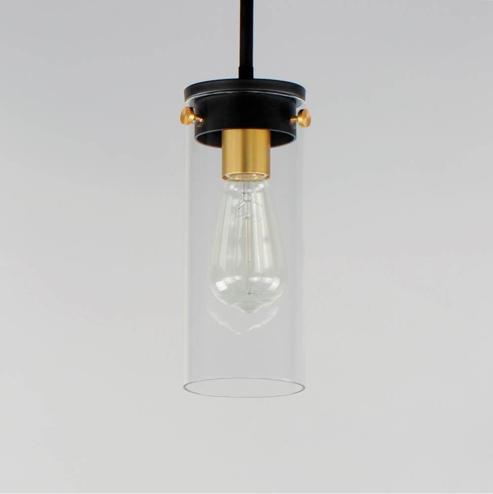 Maxim Lighting 12406CLBKSBR Black,Satin Brass Pinn 1-light Mini Pendant Image 3