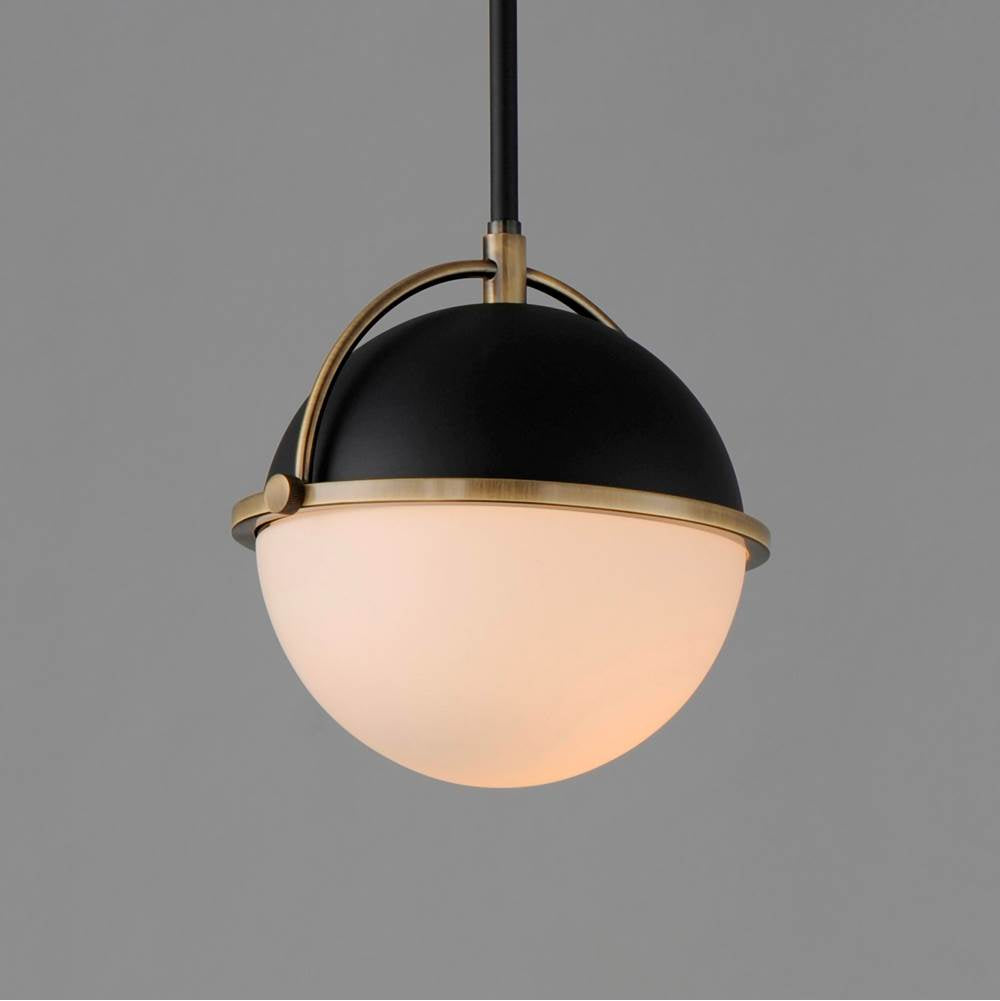Maxim Lighting 12411SWBKWBR Black,Weathered Brass Duke 10'' Single Pendant Image 3