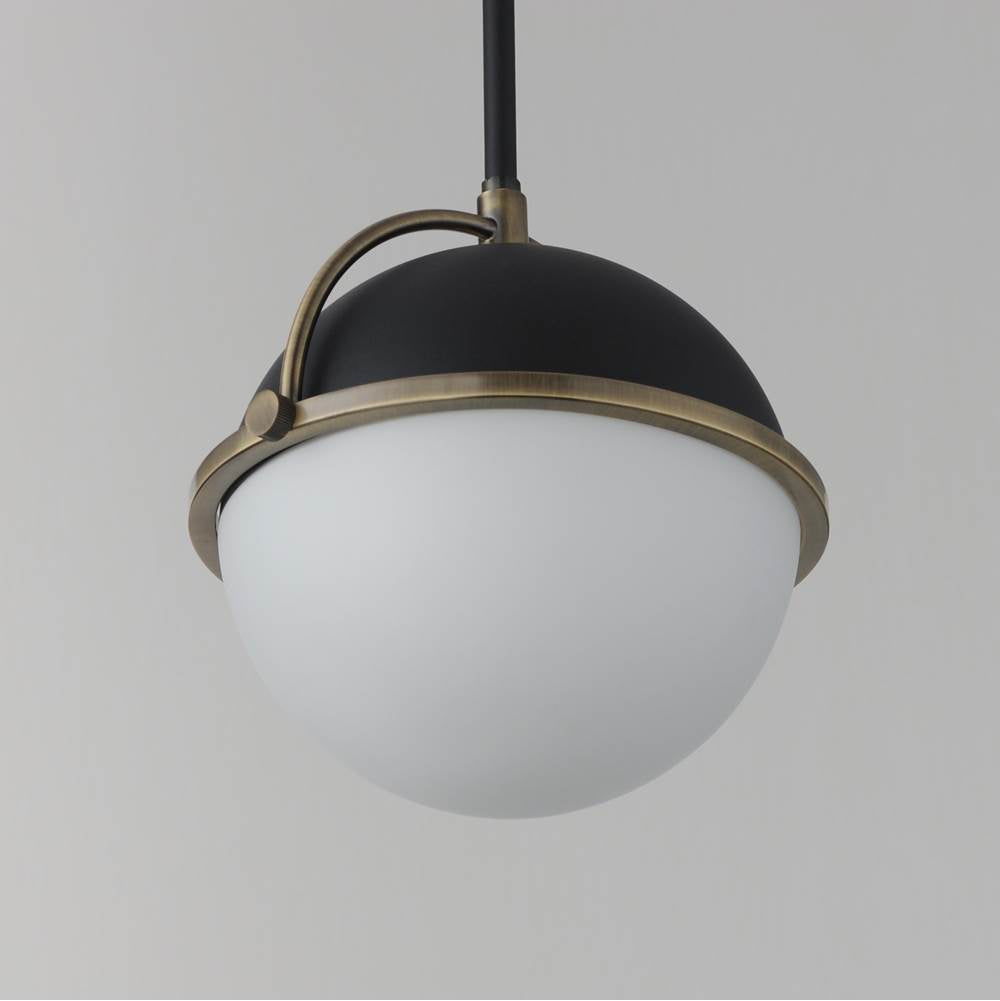 Maxim Lighting 12411SWBKWBR Black,Weathered Brass Duke 10'' Single Pendant Image 2