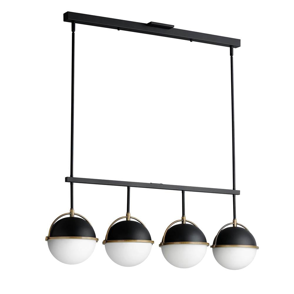 Maxim Lighting 12414SWBKWBR Black,Weathered Brass Duke 4-light Linear Pendant Image 1