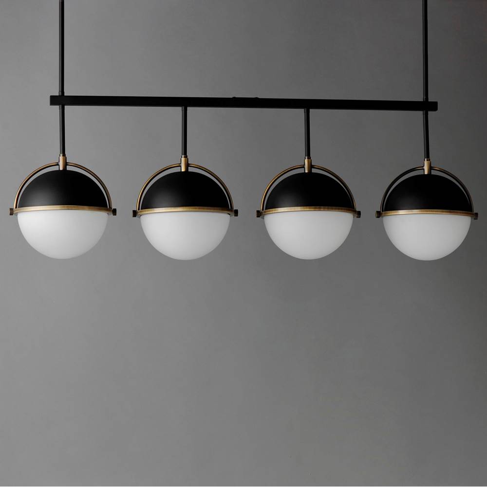 Maxim Lighting 12414SWBKWBR Black,Weathered Brass Duke 4-light Linear Pendant Image 3