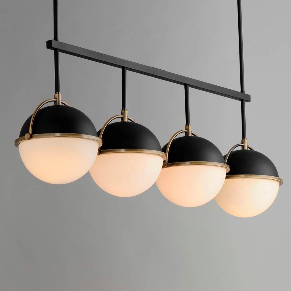 Maxim Lighting 12414SWBKWBR Black,Weathered Brass Duke 4-light Linear Pendant Image 2