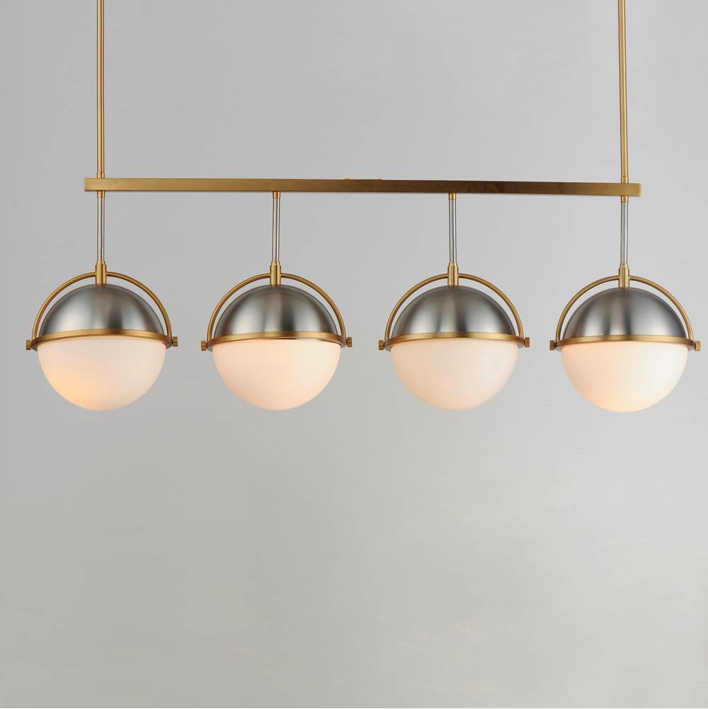 Maxim Lighting 12414SWSNSBR Satin Nickel,Satin Brass Duke 4-light Linear Pendant Image 2