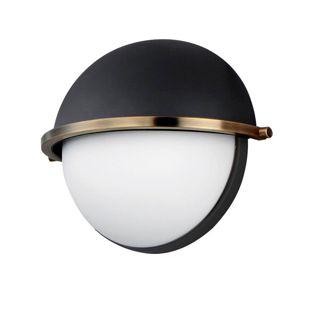 Maxim Lighting 12418SWBKWBR Black,Weathered Brass Duke Half Sconce Image 1