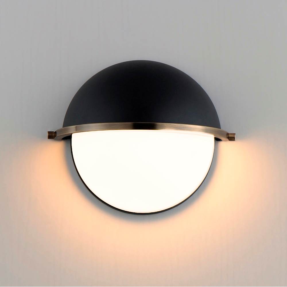 Maxim Lighting 12418SWBKWBR Black,Weathered Brass Duke Half Sconce Image 3
