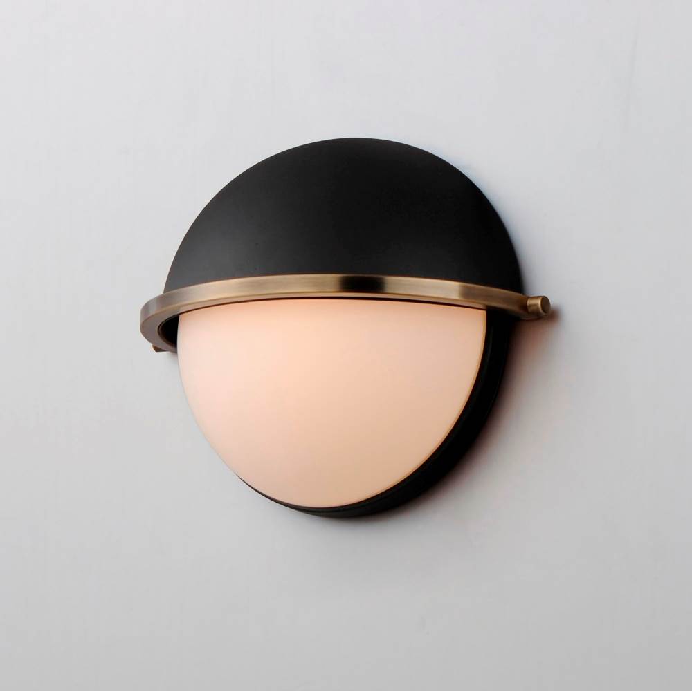 Maxim Lighting 12418SWBKWBR Black,Weathered Brass Duke Half Sconce Image 2