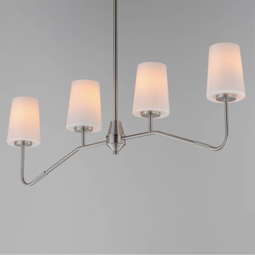 Maxim Lighting 12697WTSN Satin Nickel Durham 4-light Linear Chandelier Image 3