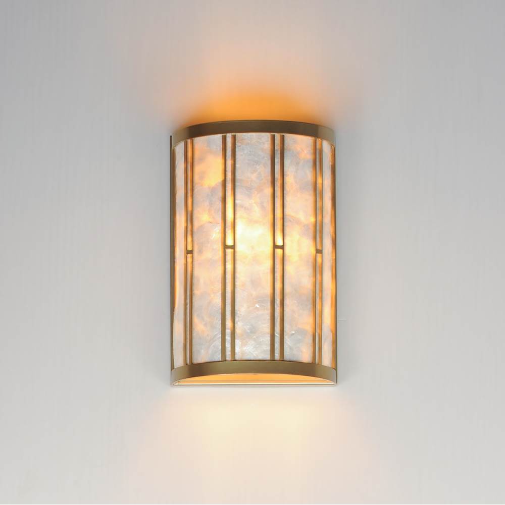Maxim Lighting 12800CZNAB Capiz,Natural Aged Brass Miramar 1-light Wall Sconce Image 3