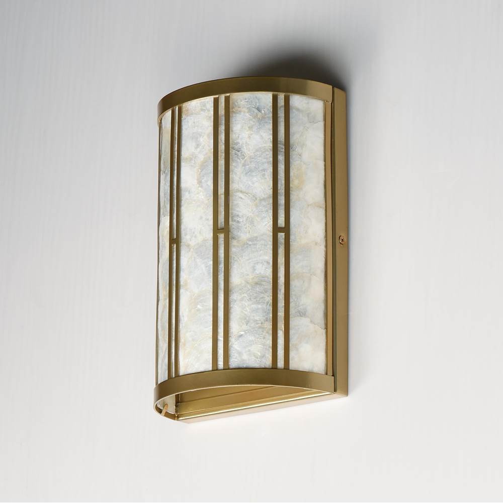 Maxim Lighting 12800CZNAB Capiz,Natural Aged Brass Miramar 1-light Wall Sconce Image 2
