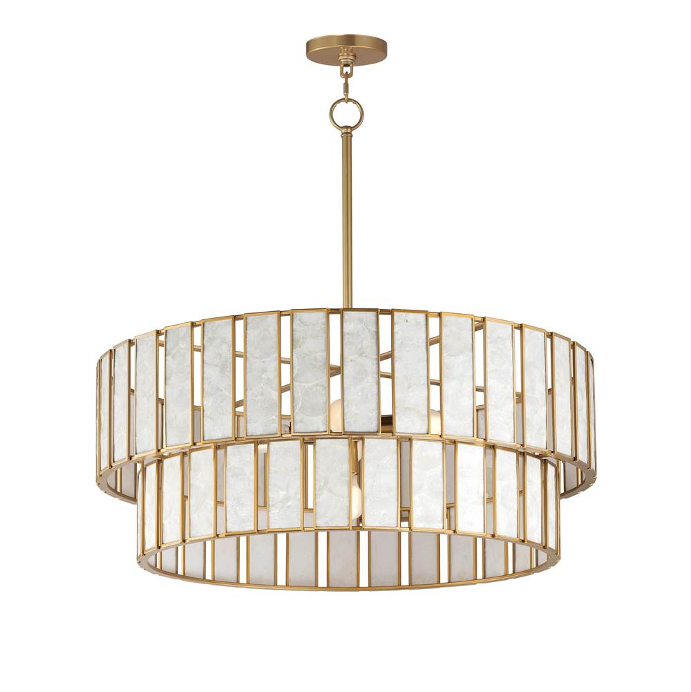 Maxim Lighting 12806CZNAB Capiz,Natural Aged Brass Miramar 6-light Chandlelier Image 1