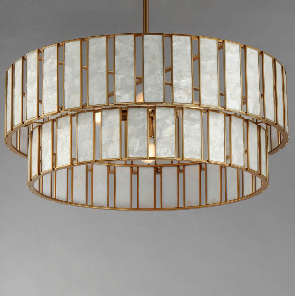 Maxim Lighting 12806CZNAB Capiz,Natural Aged Brass Miramar 6-light Chandlelier Image 4
