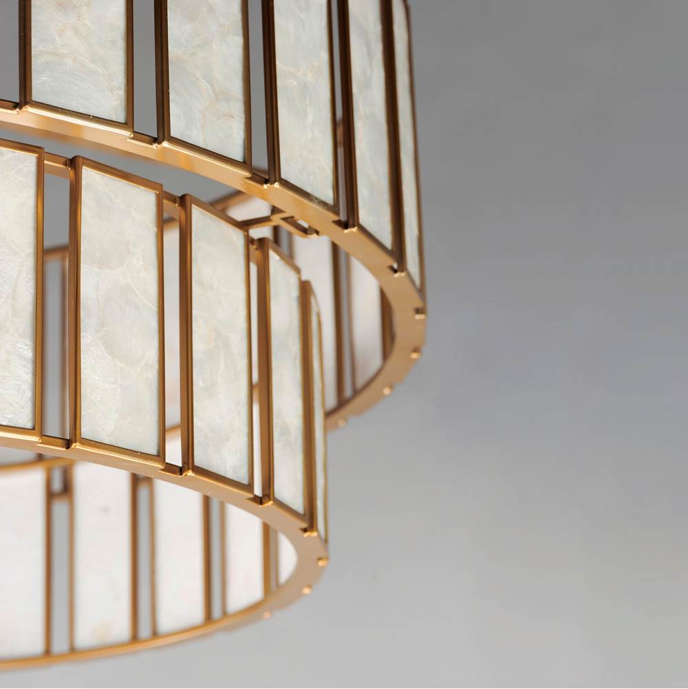 Maxim Lighting 12806CZNAB Capiz,Natural Aged Brass Miramar 6-light Chandlelier Image 3