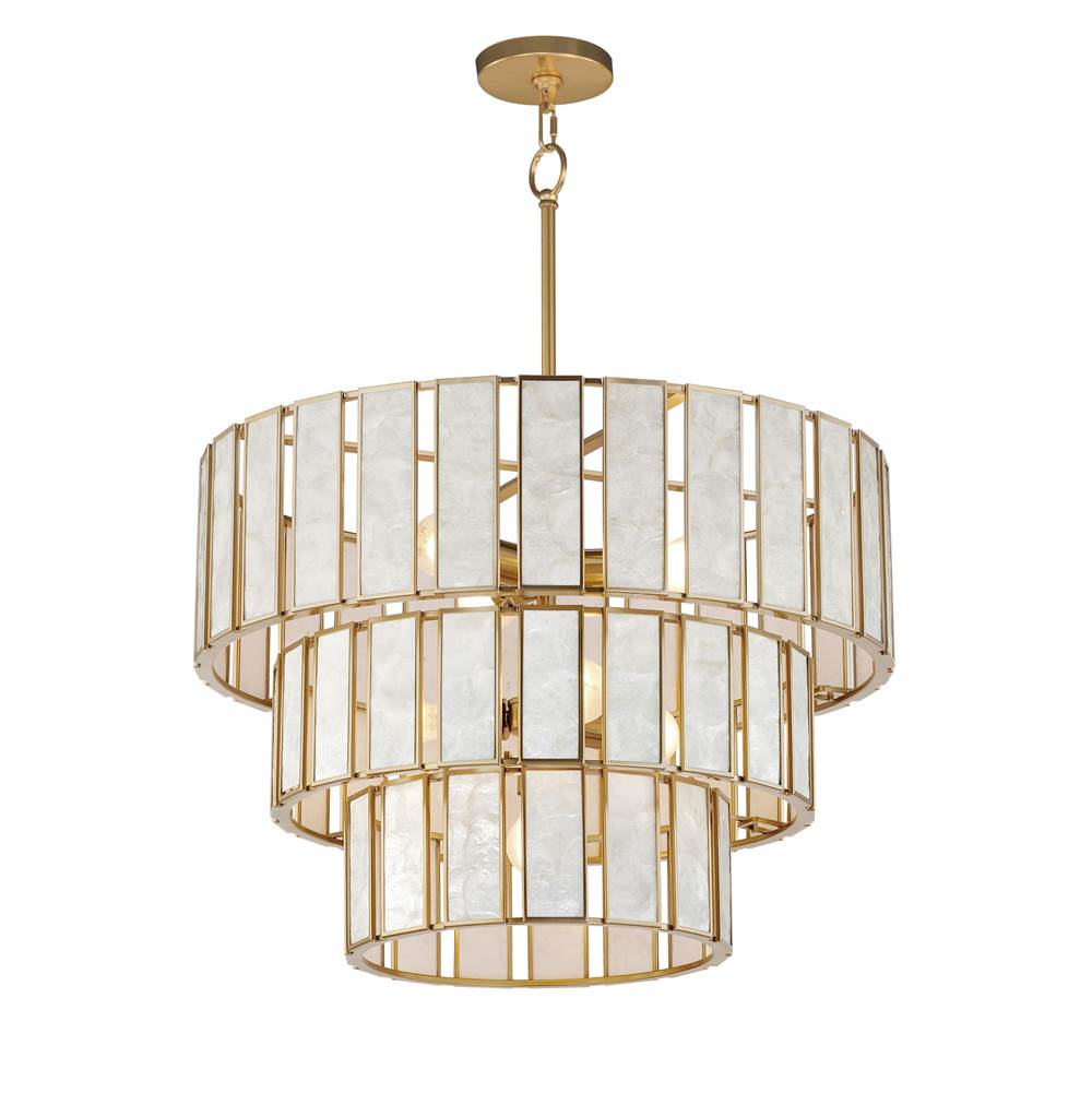 Maxim Lighting 12808CZNAB Capiz,Natural Aged Brass Miramar 7-light Chandelier Image 1