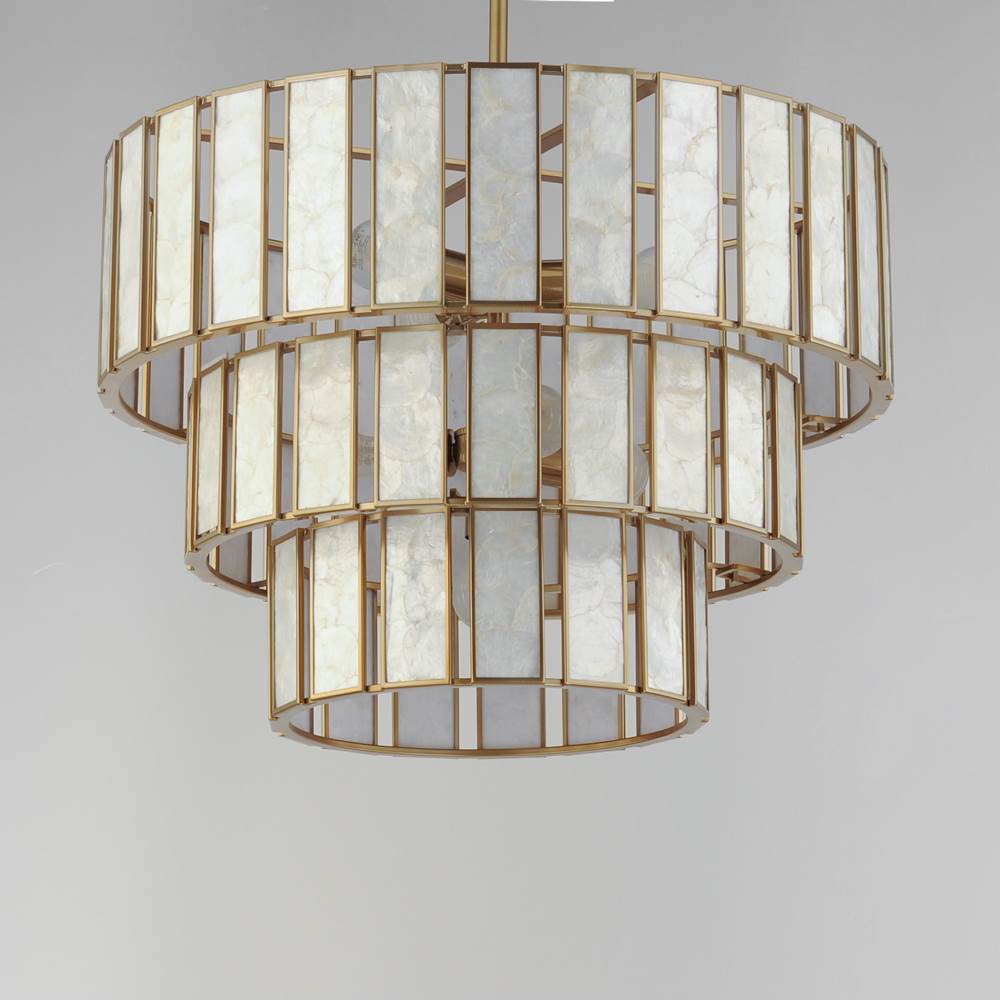 Maxim Lighting 12808CZNAB Capiz,Natural Aged Brass Miramar 7-light Chandelier Image 4