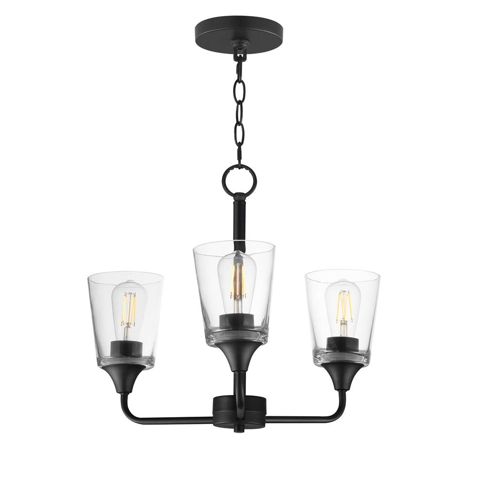 Maxim Lighting 12873CLBK Black Hudson 3-light Chandelier Image 1