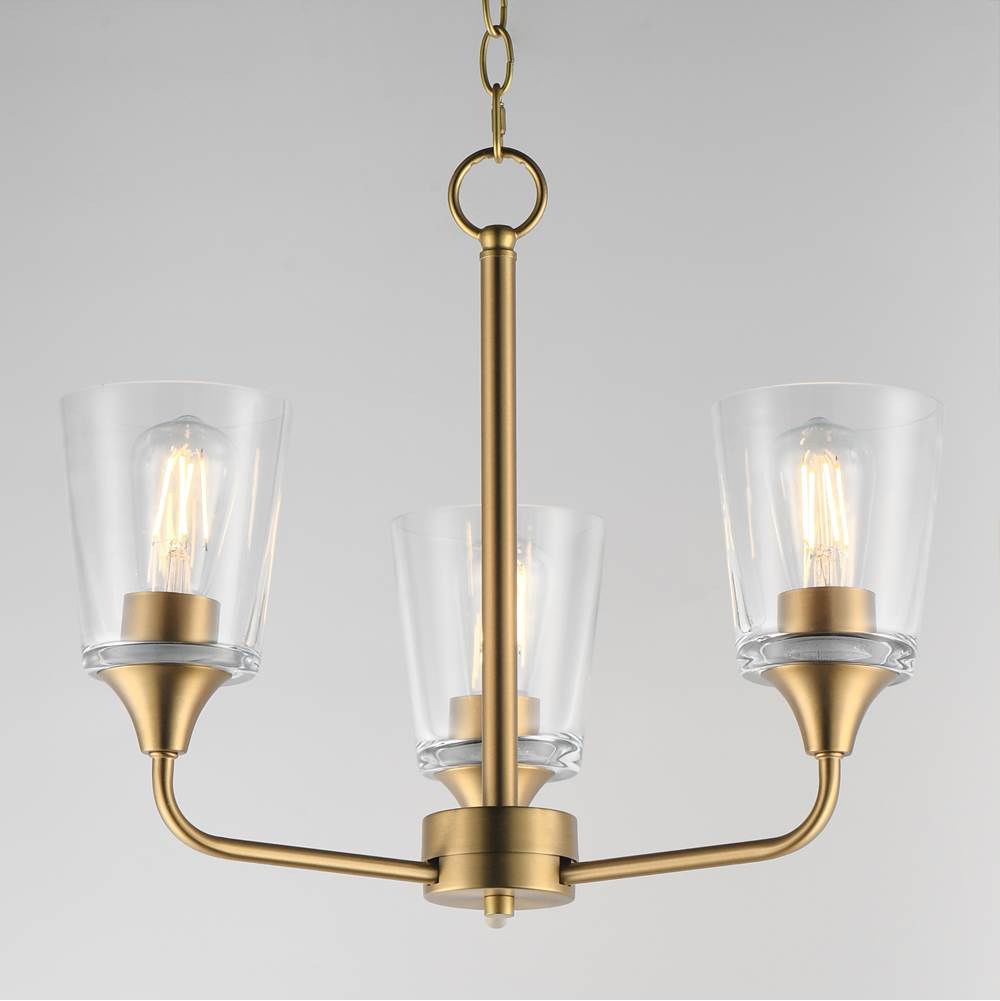 Maxim Lighting 12873CLNAB Natural Aged Brass Hudson 3-light Chandelier Image 3