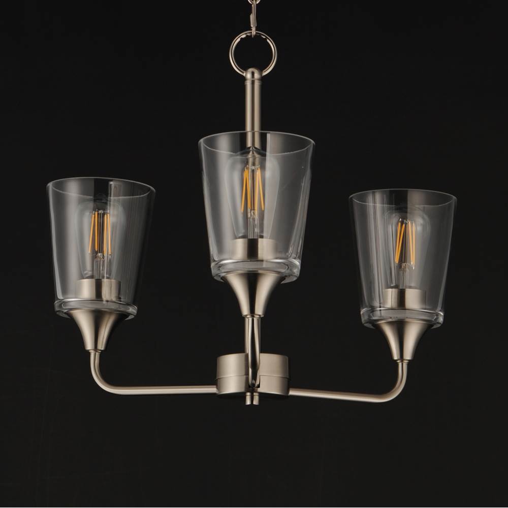 Maxim Lighting 12873CLSN Satin Nickel Hudson 3-light Chandelier Image 3