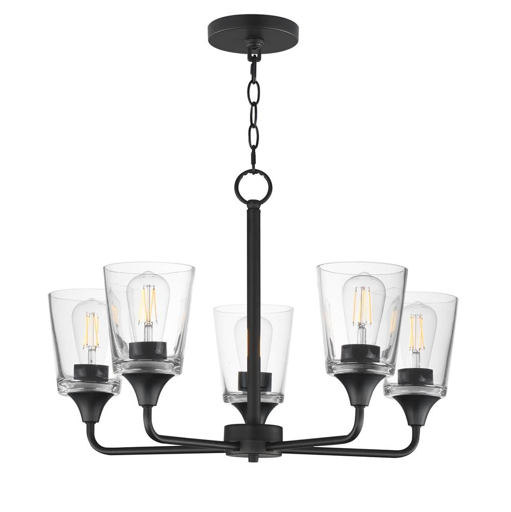 Maxim Lighting 12875CLBK Black Hudson 5-light Chandelier Image 1