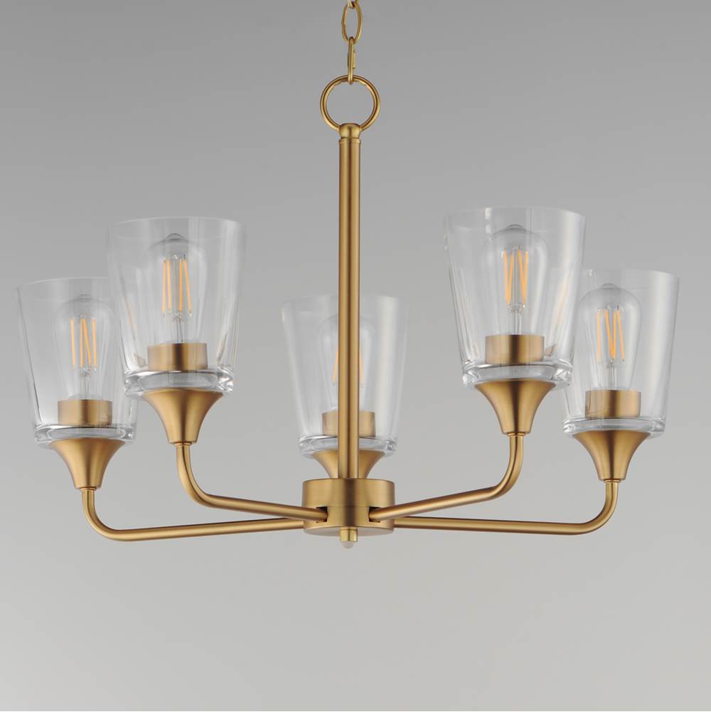Maxim Lighting 12875CLNAB Natural Aged Brass Hudson 5-light Chandelier Image 3