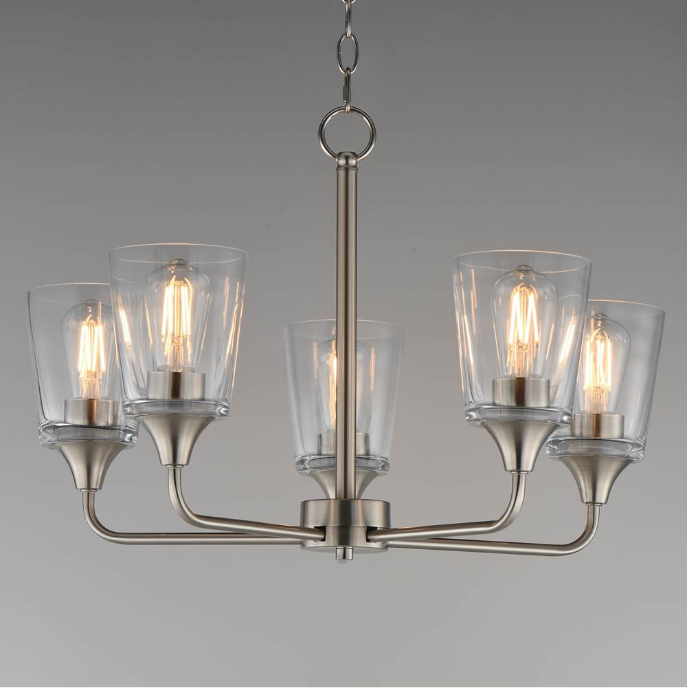 Maxim Lighting 12875CLSN Satin Nickel Hudson 5-light Chandelier Image 3