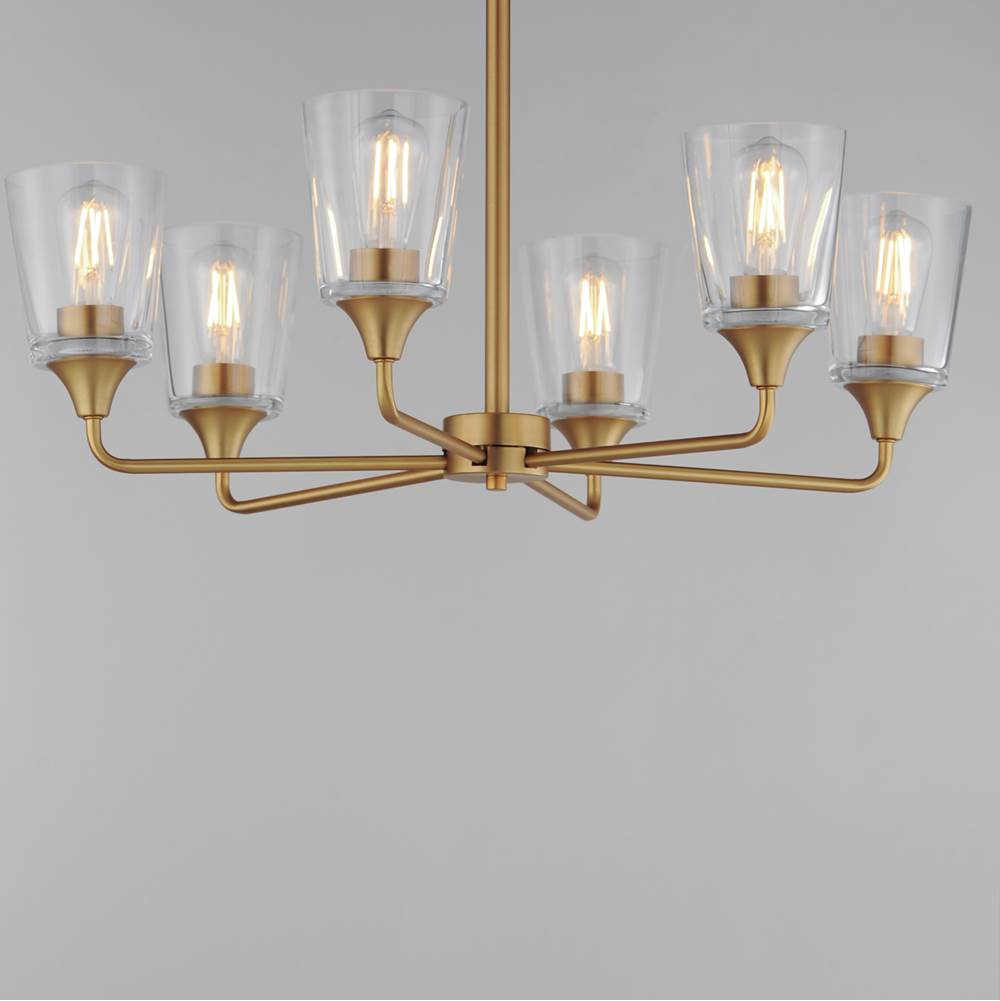 Maxim Lighting 12876CLNAB Natural Aged Brass Hudson 6-light Chandelier Image 3