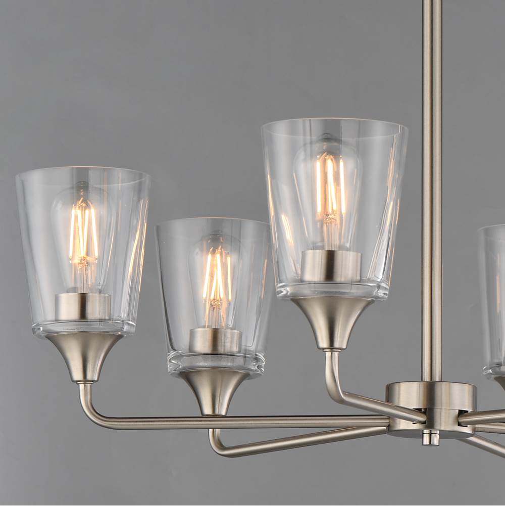 Maxim Lighting 12876CLSN Satin Nickel Hudson 6-light Chandelier Image 2