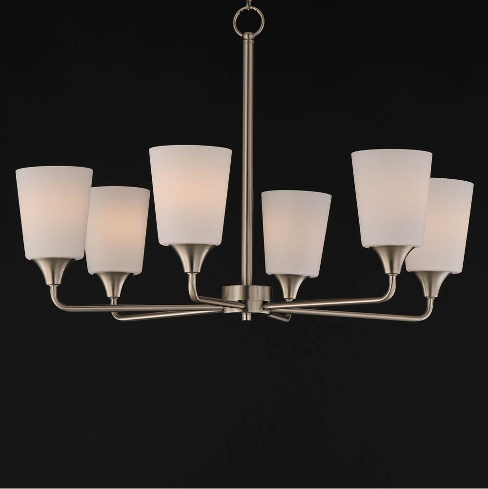 Maxim Lighting 12876SWSN Satin Nickel Hudson 6-light Chandelier Image 3