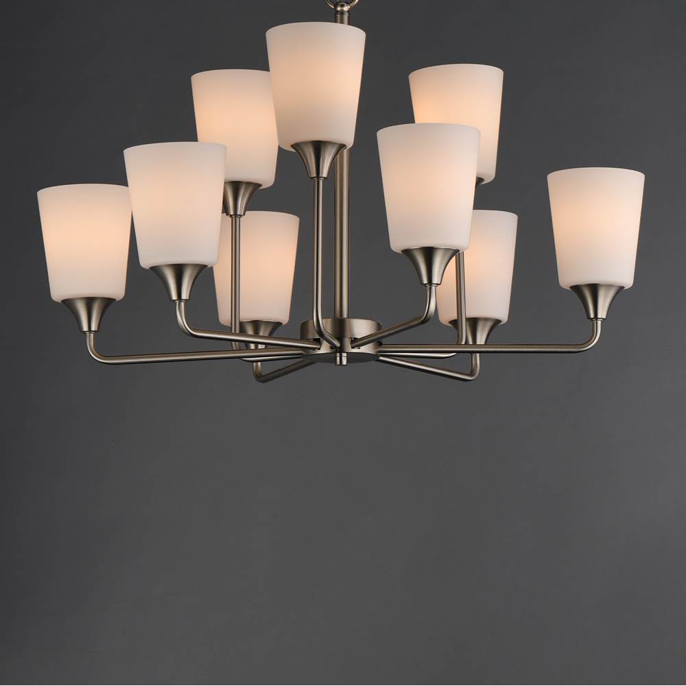 Maxim Lighting 12879SWSN Satin Nickel Hudson 9-light Chandelier Image 3