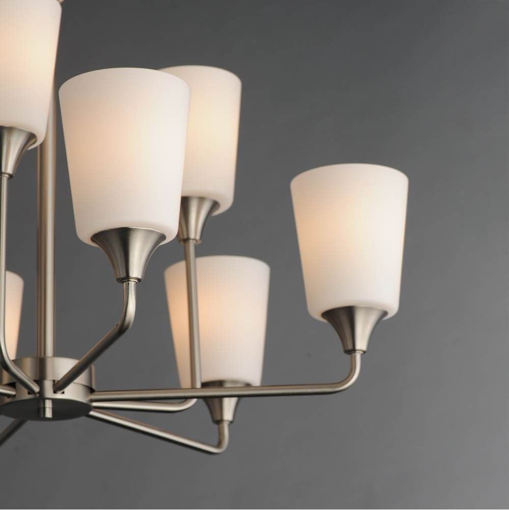 Maxim Lighting 12879SWSN Satin Nickel Hudson 9-light Chandelier Image 2